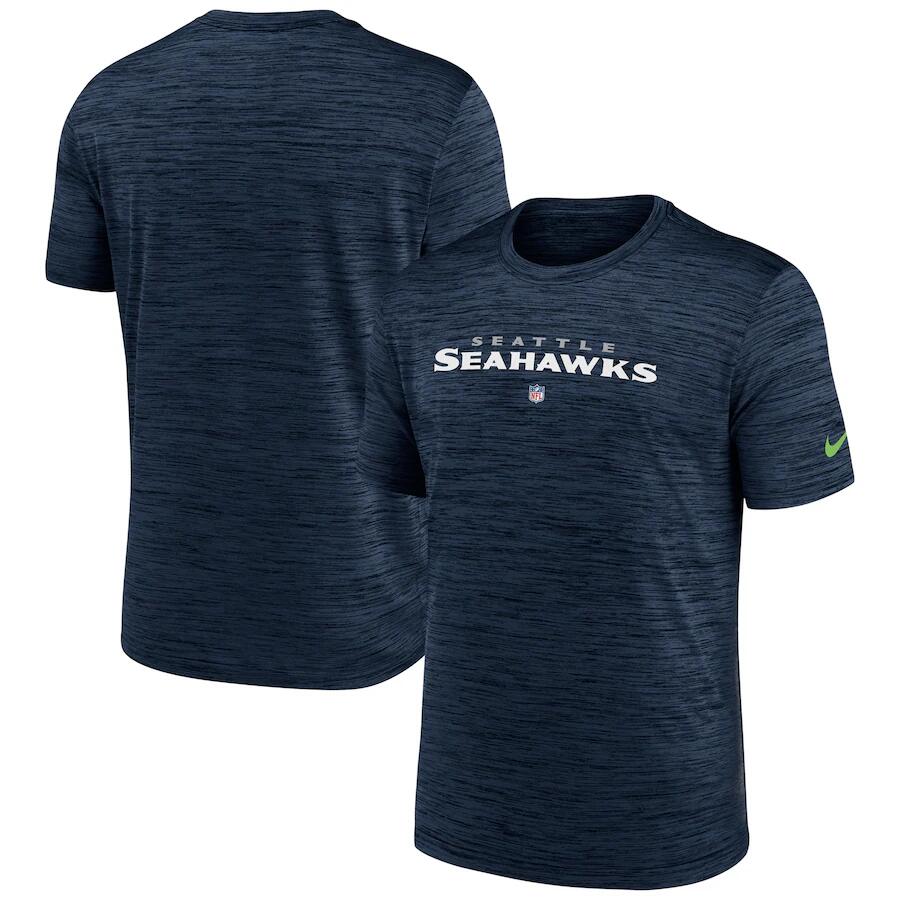 Men's Seattle Seahawks Navy Velocity Performance T-Shirt Men's Seattle Seahawks Navy Velocity Performance T-Shirt
